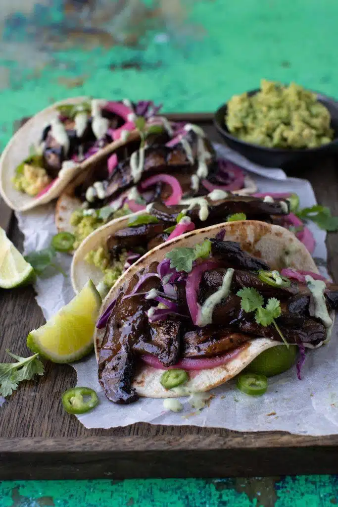 Grillet portobellotaco – fra Hanne-Lenes vegetar på Matkanalen – portobellotaco 1